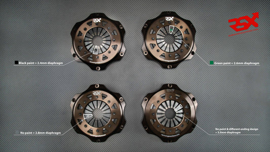 Four types of our clutch diaphragm and colored guide